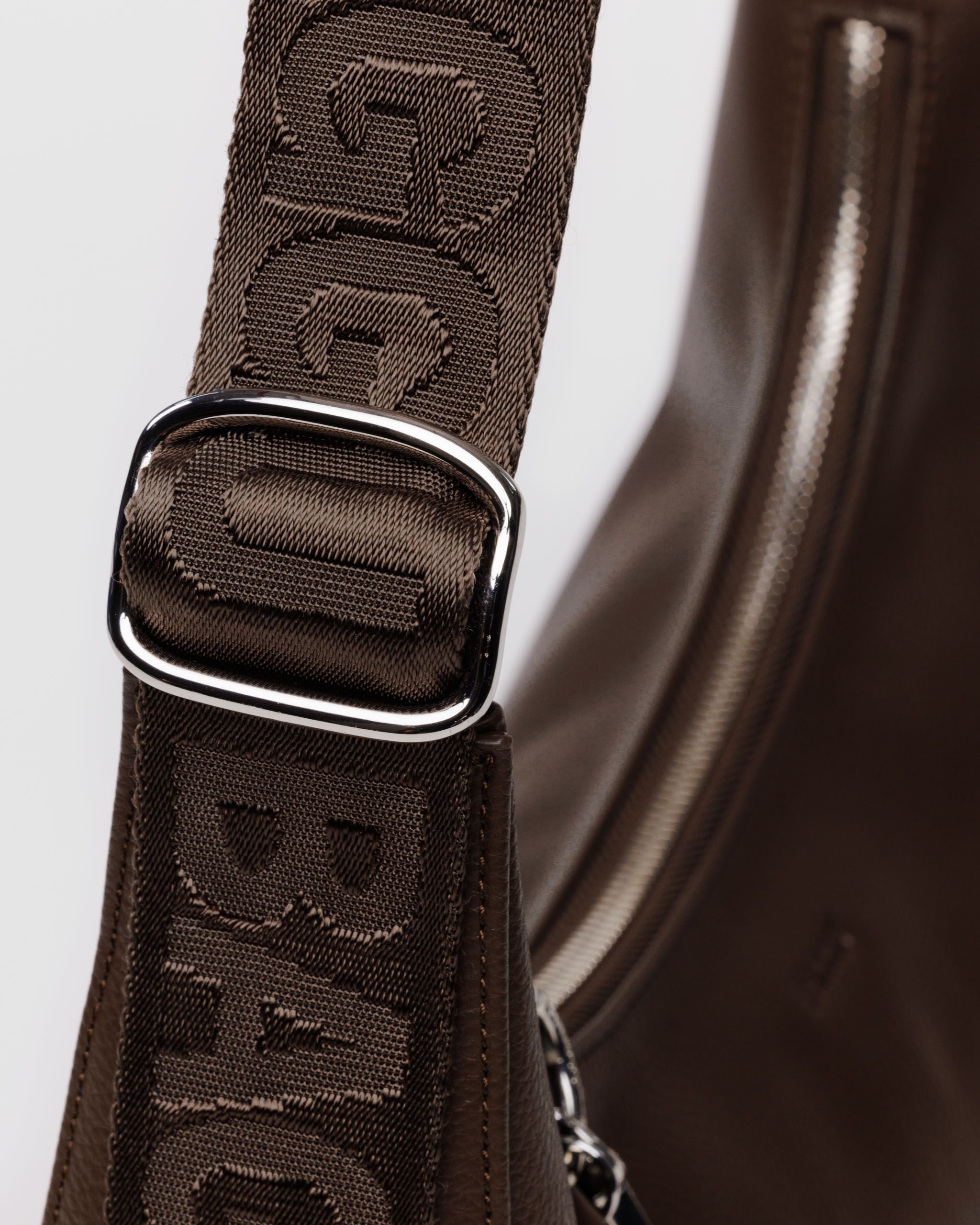 Medium Recycled Leather Crescent Bag - Brown - Image 5
