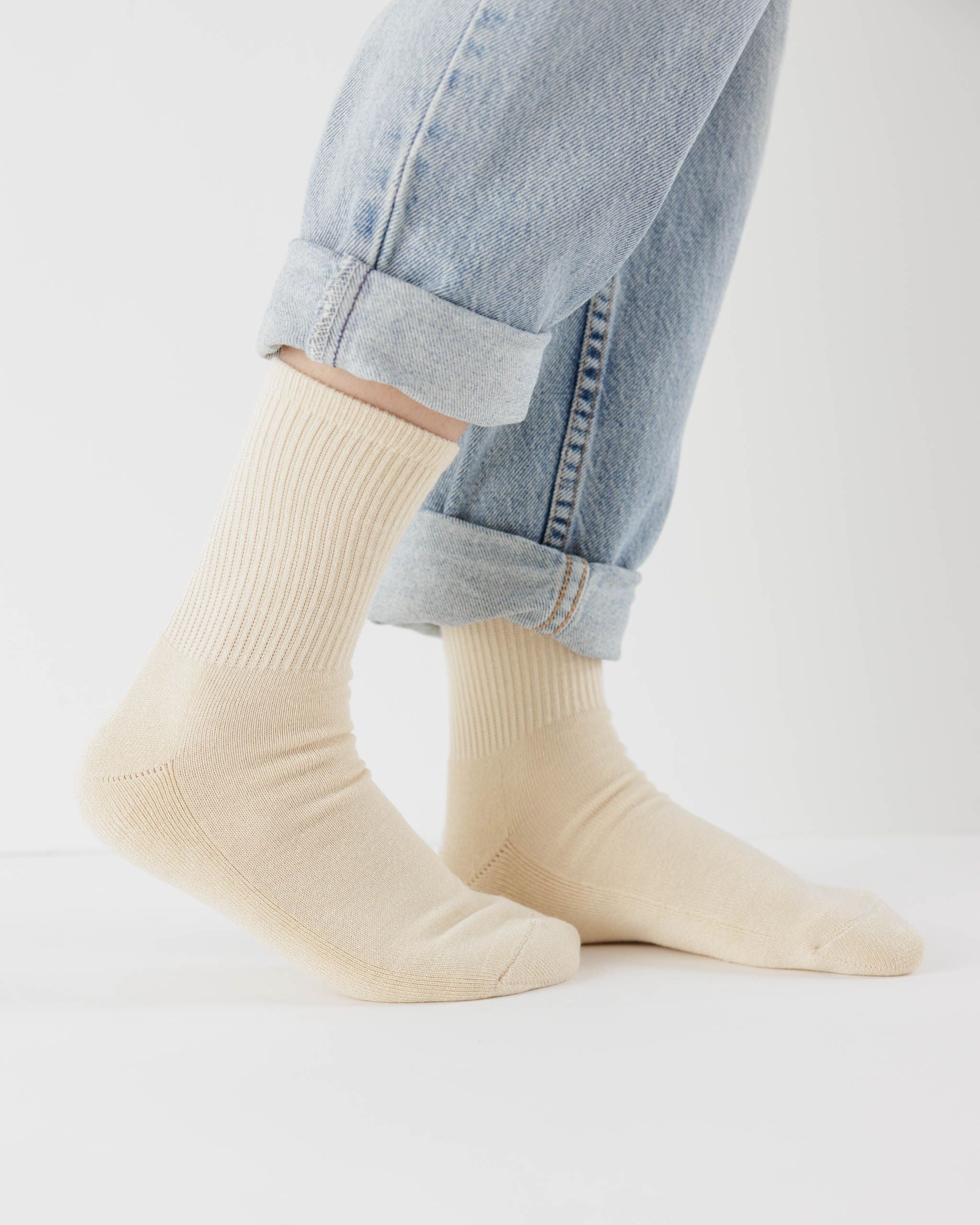 Ribbed Sock - Ecru - Image 5