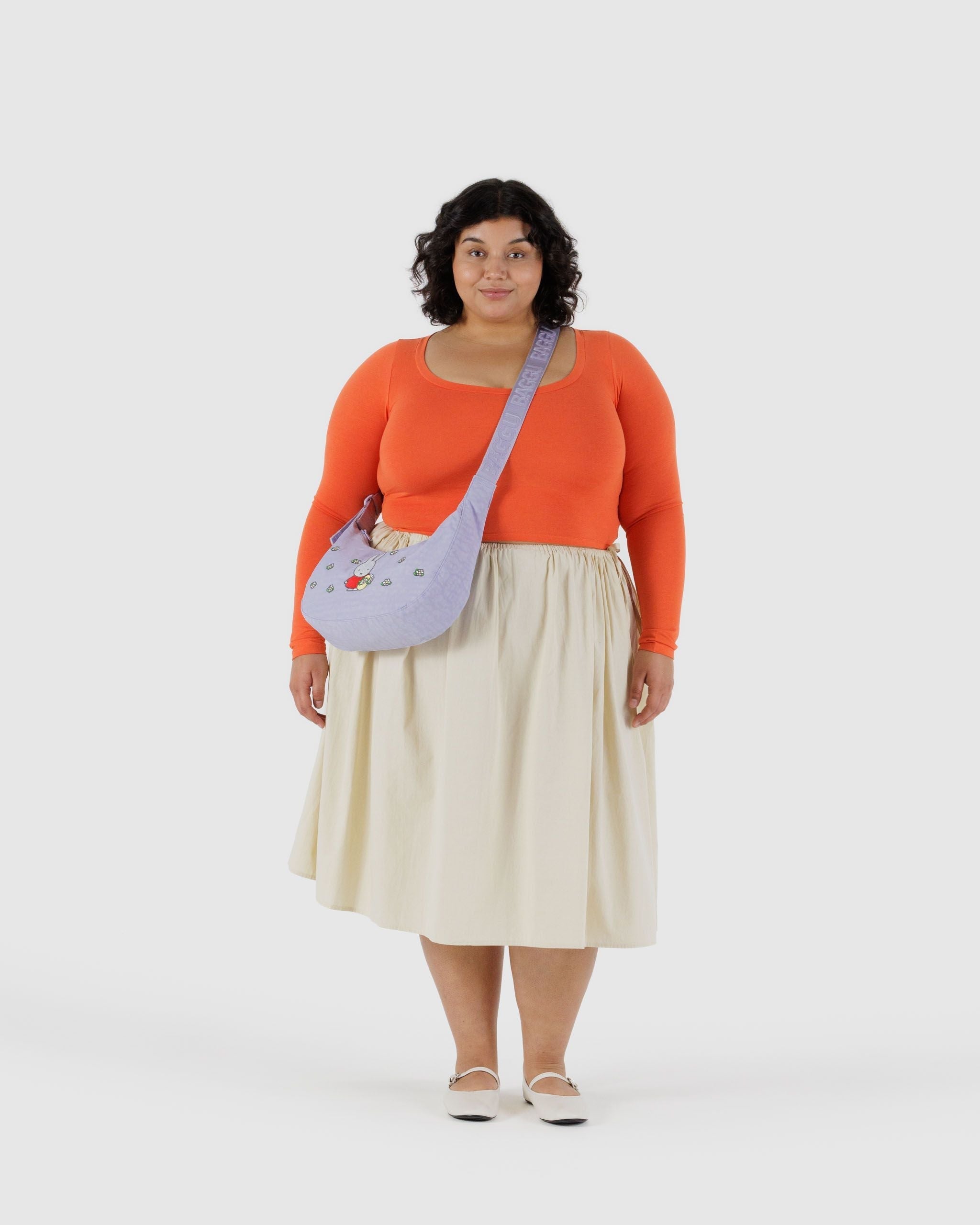 Medium Nylon Crescent Bag - Embroidered Miffy - Image 2