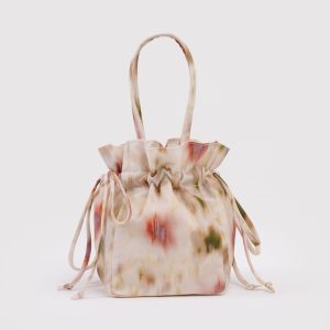 Nylon Drawstring Bag - Abstract Floral