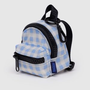 Backpack Charm - Light Blue Gingham