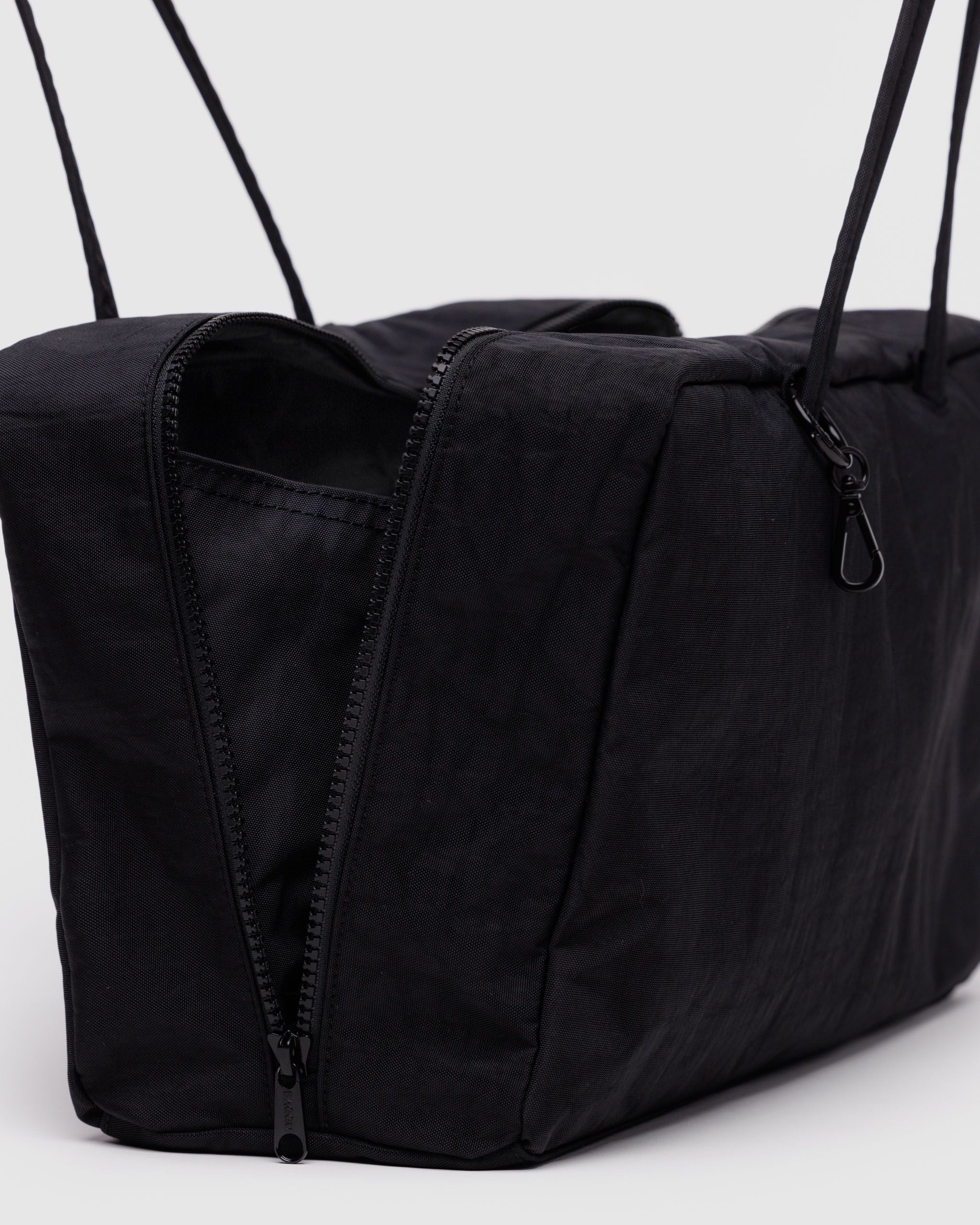 Medium Nylon Bowler Bag - Black - Image 4