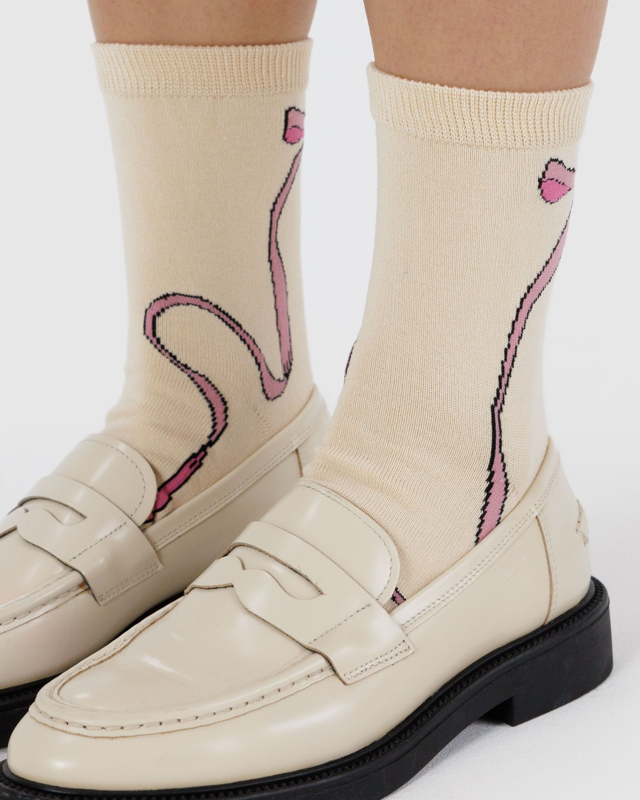 Crew Sock - Pink Bow - Image 2